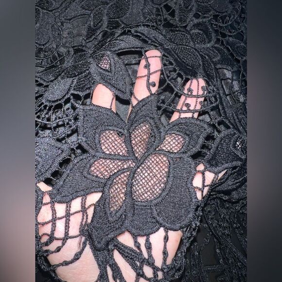 Kontrol Floral Lace Sleeveless Top with Fringe Boho Festival Top Size M EUC - Picture 2 of 9